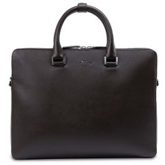 Geantă din piele naturală Valmio lock Brown