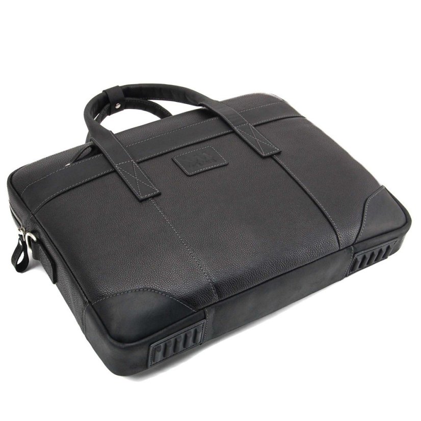 Bărbați negru din piele de piele pentru laptop geantă Carlsbad