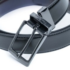 Bőr fordítható (fekete/kék) öv Pierre Cardin fwyx5