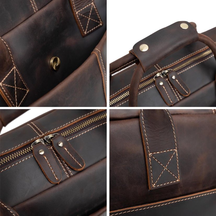 Barna bőr táska Valmio Rivon