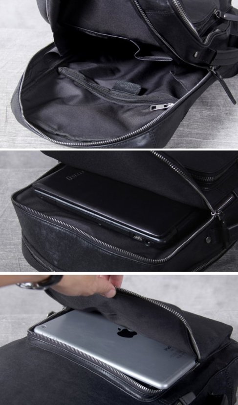 Rucsac din piele neagră Valmio Tavon