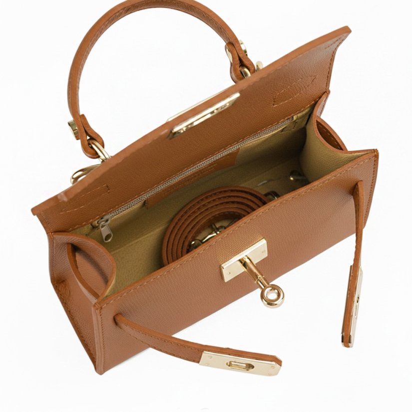 Kožená dámska kabelka LUKA 24-002 CAMEL