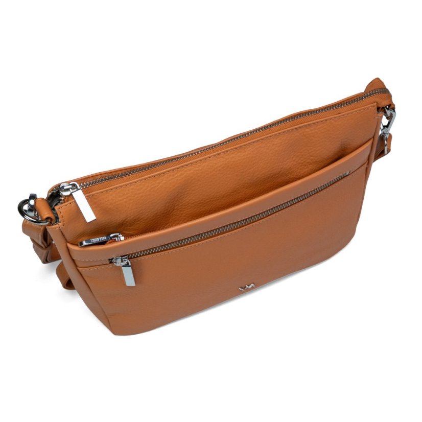 Geantă crossbody de damă din piele naturală Valmio Arina – portocalie