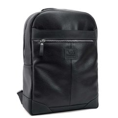 Rucsac negru din piele Valmio York 16L