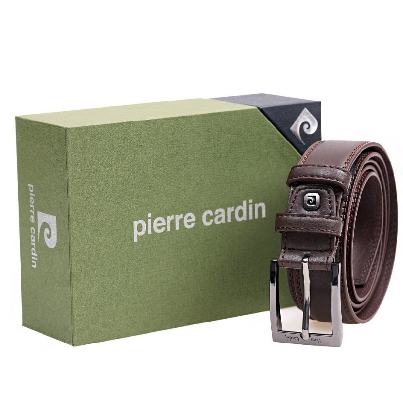 Hnedý pánsky kožený opasok Pierre Cardin