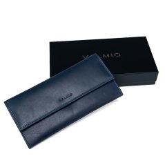 Portofel de damă din piele Valmio Pouch albastru închis