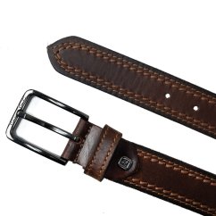 Kožený opasok Pierre Cardin 612 COGNAC