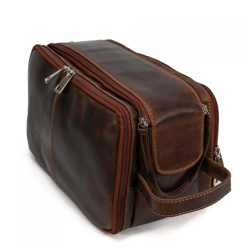 Barna bőr kozmetikai táska Valmio Hulk