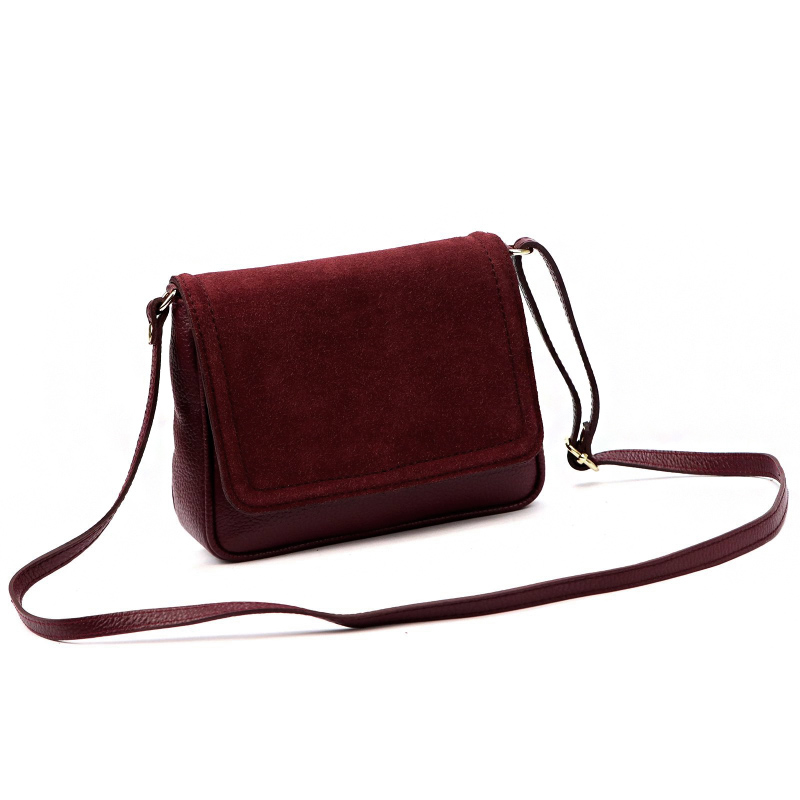 Kožená dámska kabelka LUKA 26-016 BORDO