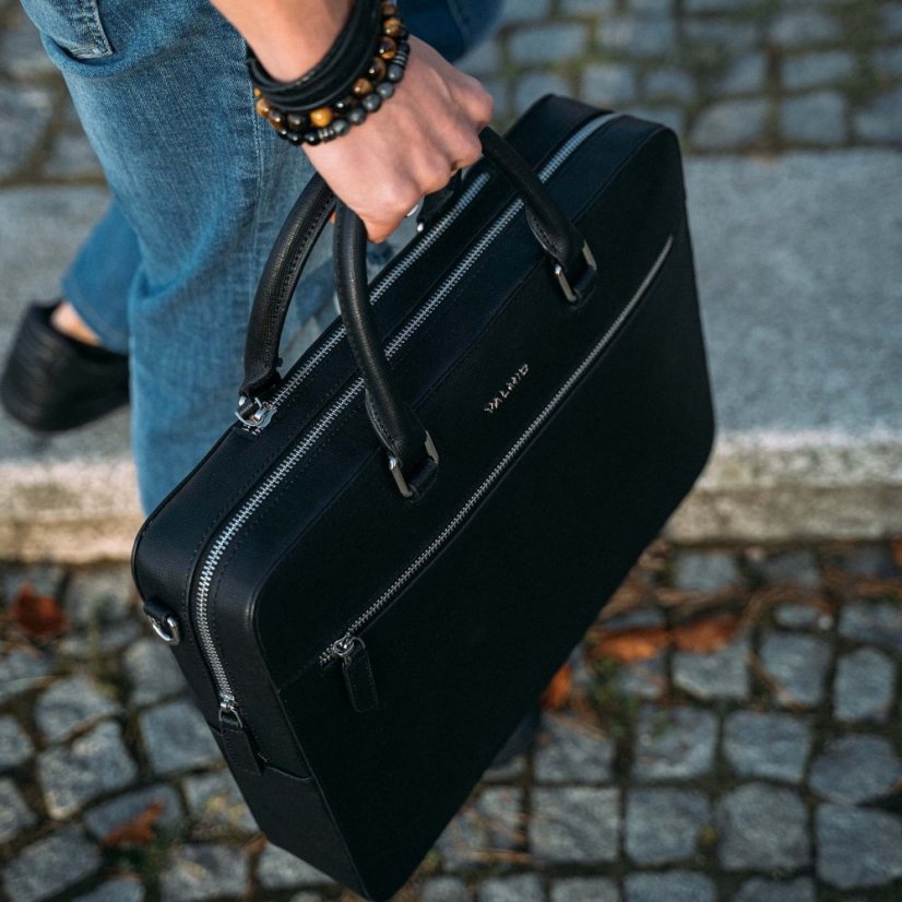 Pánská Taška z pravé kůže Valmio Kauri Black