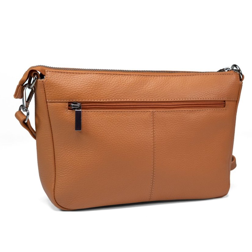 Geantă crossbody de damă din piele naturală Valmio Arina – portocalie