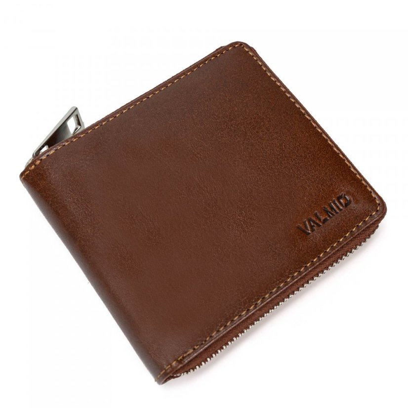 Valmio Brown RFID portofel din piele zip