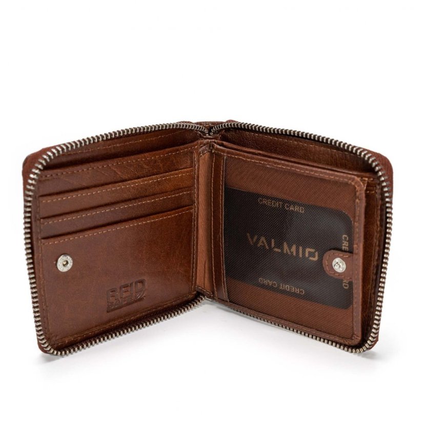 Valmio Brown RFID portofel din piele zip