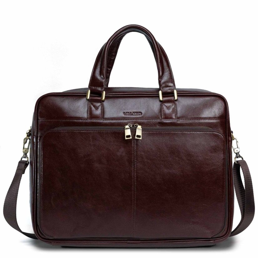 Geantă de bărbați din piele Valmio Comfort - burgundy