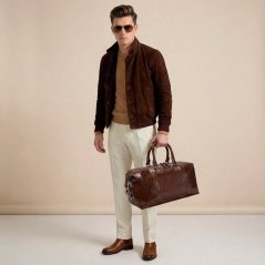 Geantă de voiaj din piele Valmio Linvo Tan – maro