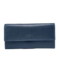 Portofel de damă din piele Valmio Pouch albastru închis