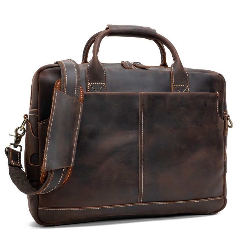 Barna bőr táska Valmio Rivon