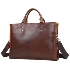 Barna bőr táska Valmio Derno