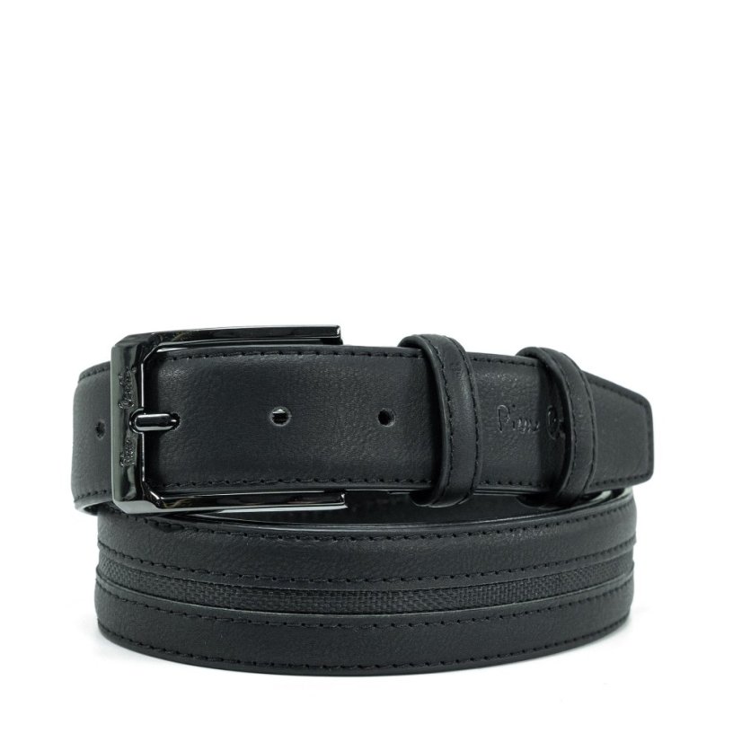 Kožený opasok Pierre Cardin GG25 3346 Black