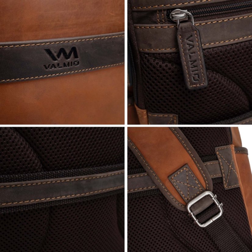 Világosbarna bőr hátizsák Valmio York