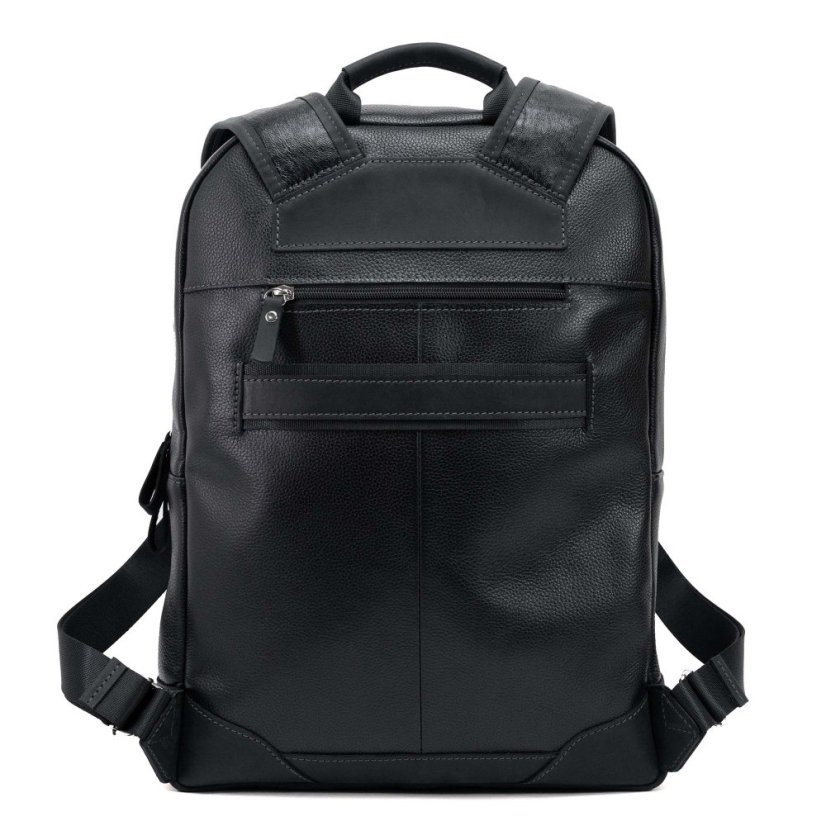 Rucsac negru din piele Valmio York 16L