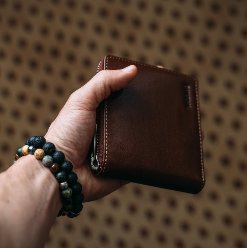 Valmio Brown RFID portofel din piele zip