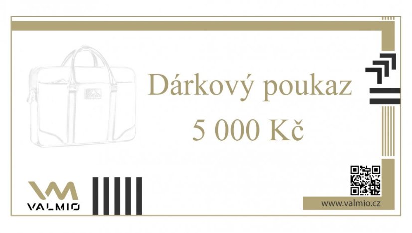 Valmio elektronikus ajándékutalvány 5 000 CZK értékben