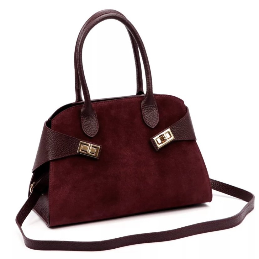 Kožená kabelka Luka 26-006 Bordová