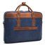 Modrá kožená taška na notebook Valmio Denton 2.0