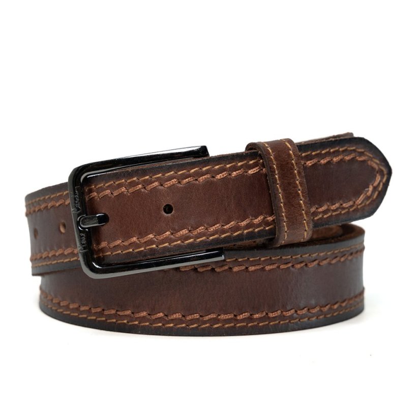 Kožený opasok Pierre Cardin 612 COGNAC
