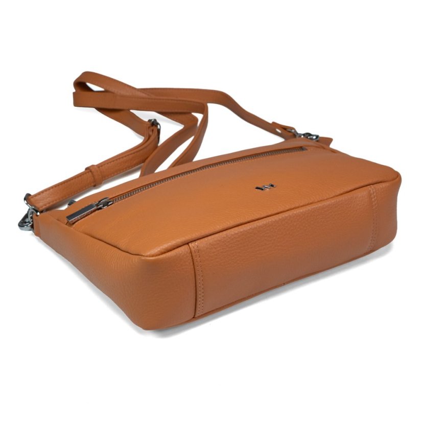 Geantă crossbody de damă din piele naturală Valmio Arina – portocalie