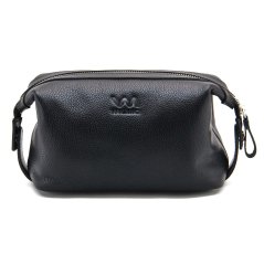 Černá kožená kosmetická taška Valmio Trip Černá kožená kosmetická taška Valmio Trip