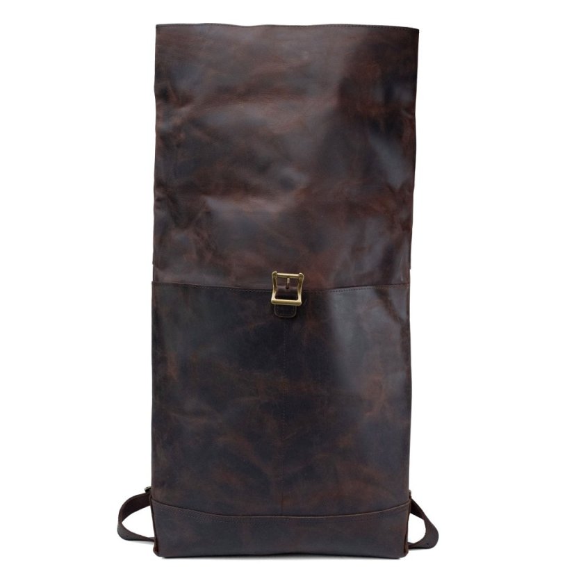 Rucsac roll-top din piele Valmio Astorsen - CRB maro