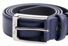 Pánský kožený opasek Pierre Cardin 2506 BLU
