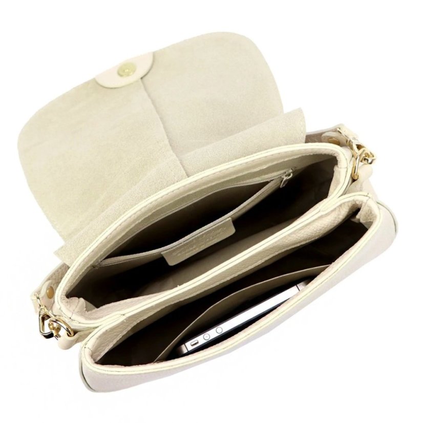 Kožená dámska kabelka LUKA 24-033 Béžová