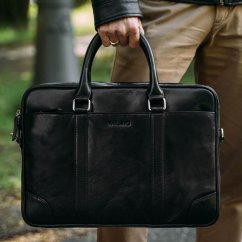 Čierna kožená taška Valmio Bern