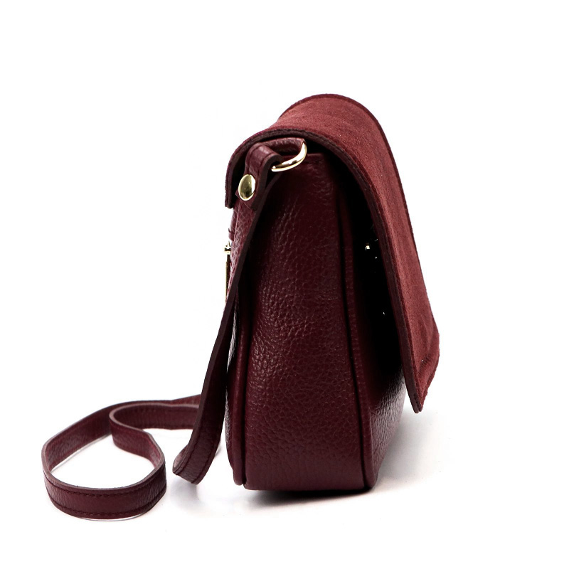 Kožená dámska kabelka LUKA 26-016 BORDO