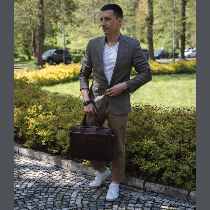 Geantă din piele naturală Valmio Gentry