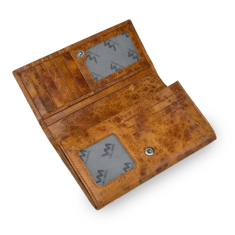 Portofel de damă din piele Valmio Nook 2436 Cognac