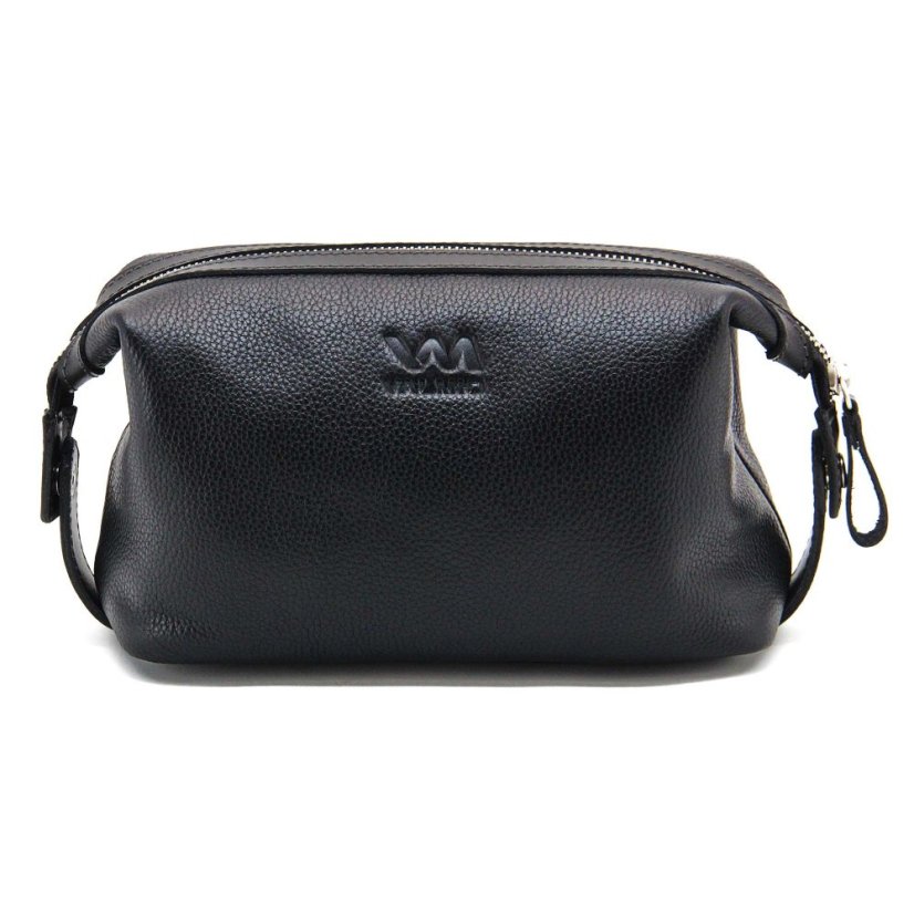 Geantă cosmetică din piele neagră Valmio Trip