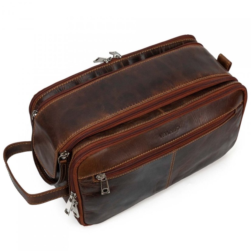 Barna bőr kozmetikai táska Valmio Hulk