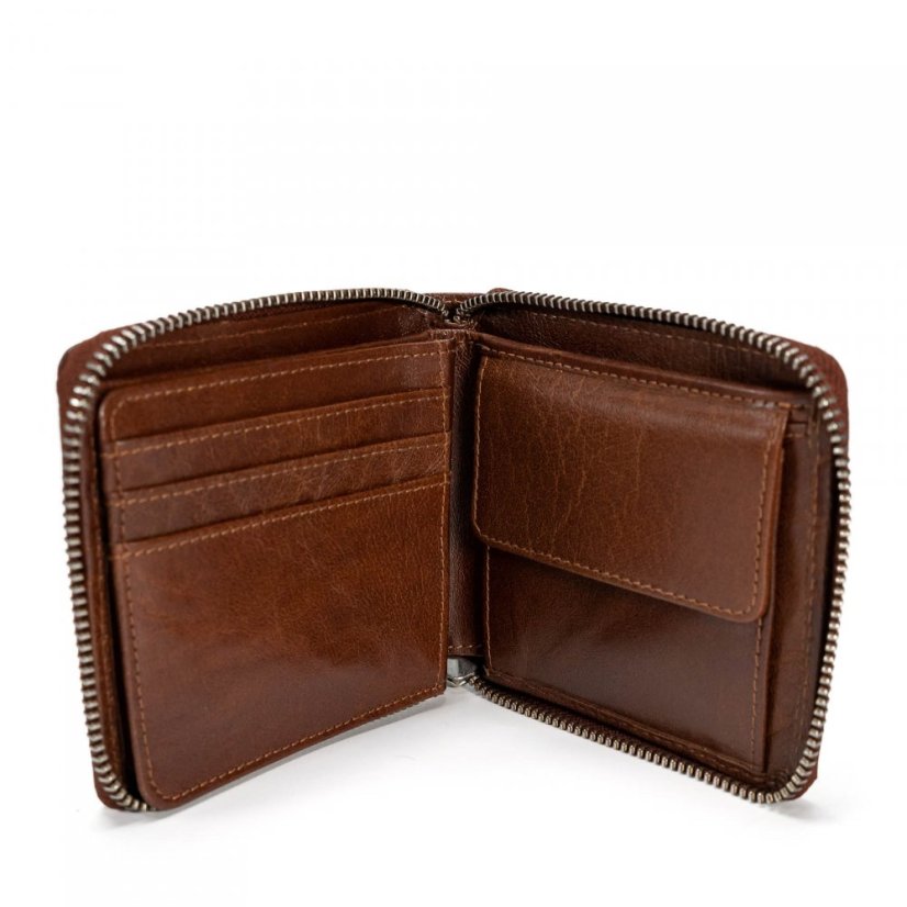 Valmio Brown RFID portofel din piele zip