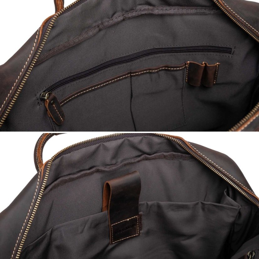 Barna bőr táska Valmio Rivon