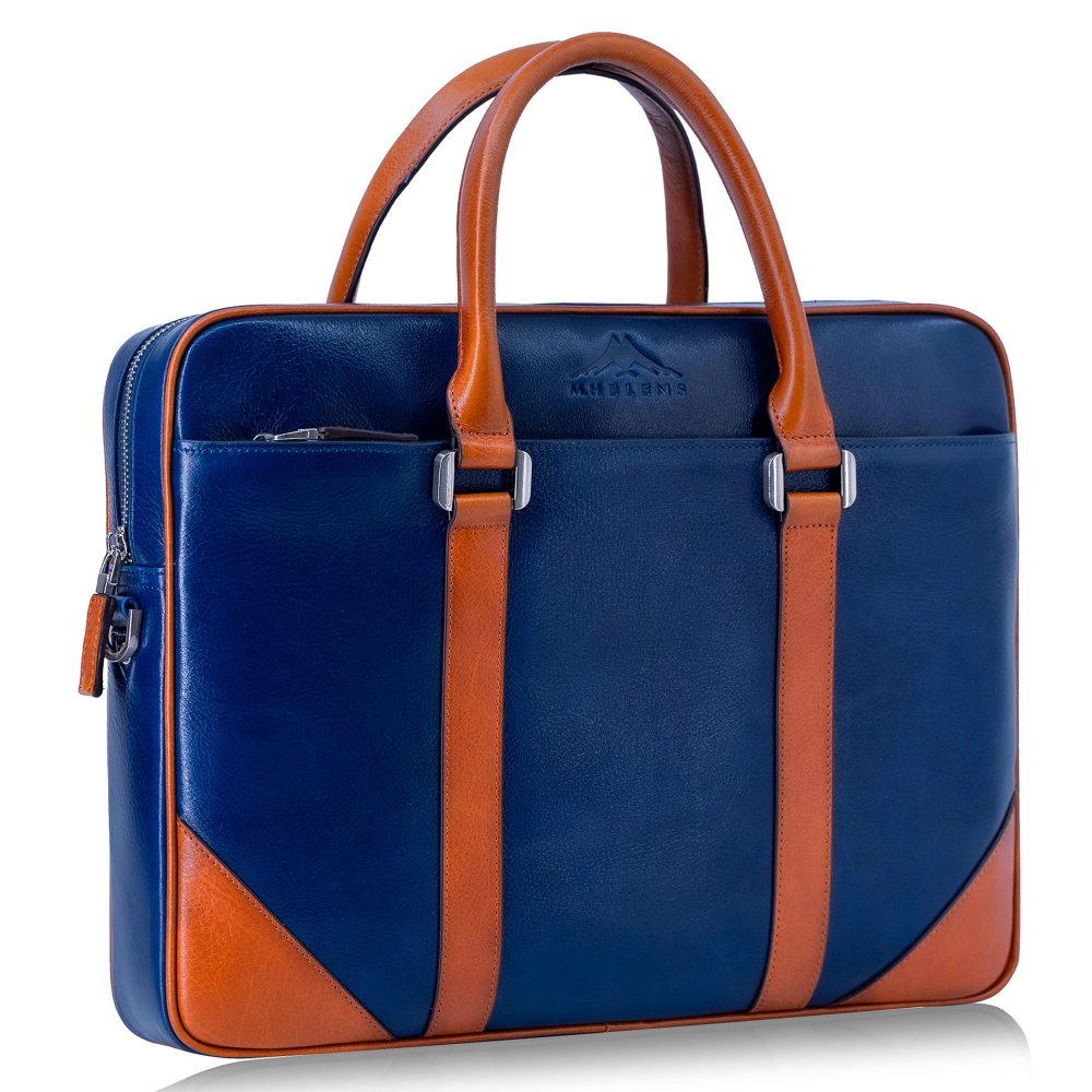 VALMIO Taška z pravé kůže Derby Blue