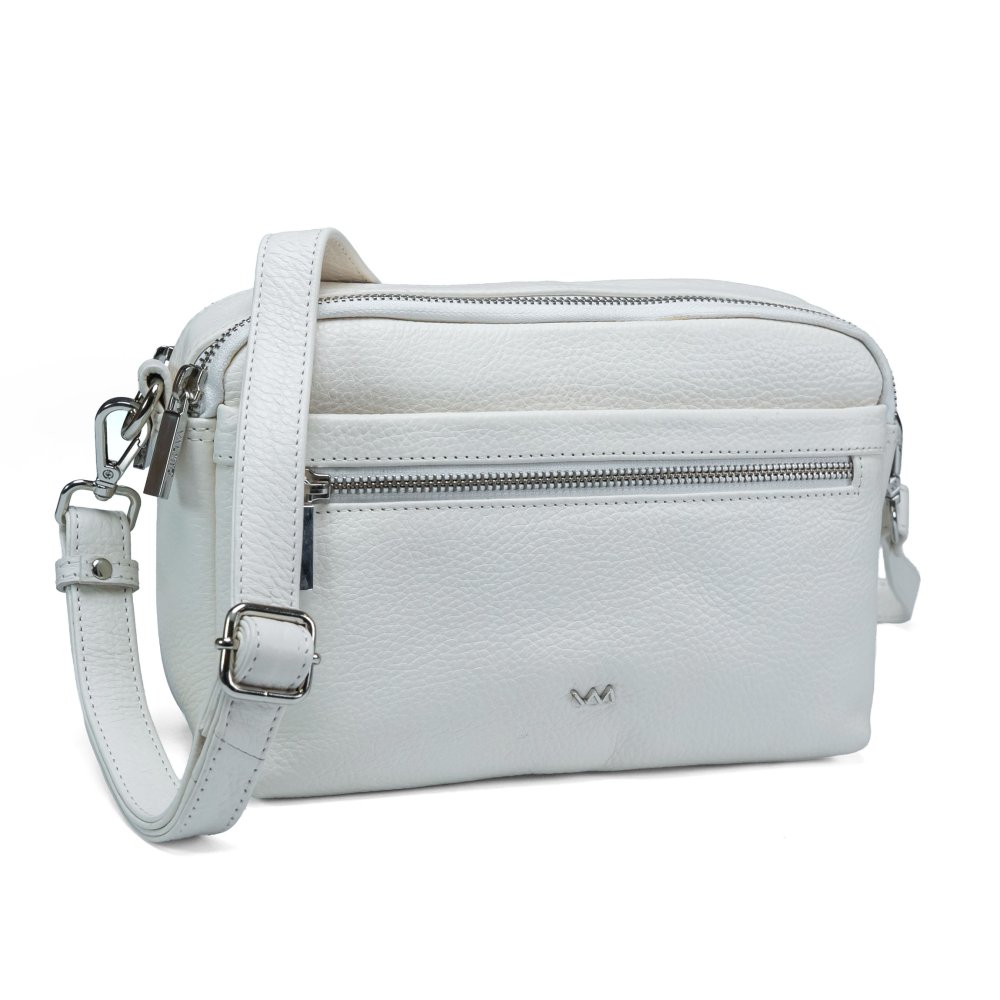 VALMIO Dámská kožená crossbody kabelka  Fide - bílá