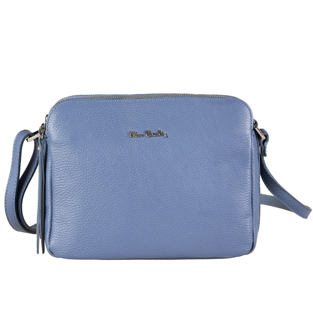 Pierre Cardin Kožená kabelka 1655 Blue Modrá 1655Blue