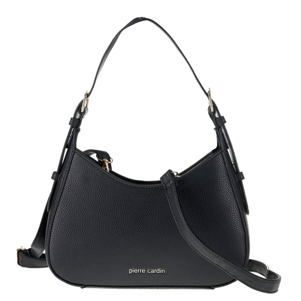 Levně Kabelka z ekologické kůže PIERRE CARDIN 7401 Black