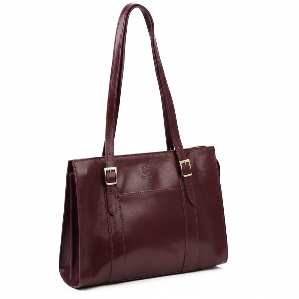 Levně Kožená kabelka Florence 54 Bordo