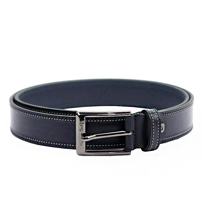 Pierre Cardin Pánský kožený opasek 8055 BLU Modrá AUT-8055-BLU