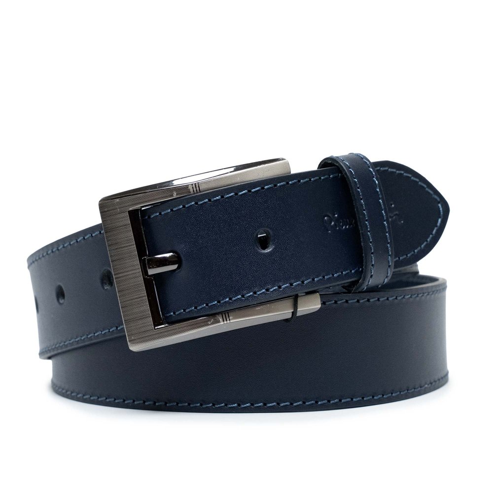 Pierre Cardin Kožený opasek 6210 Blue Modrá GF-6210-Blue-125